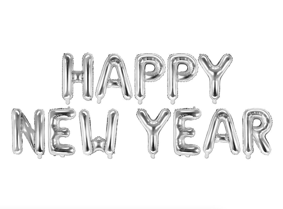 Happy New Year Silver Foil Balloon