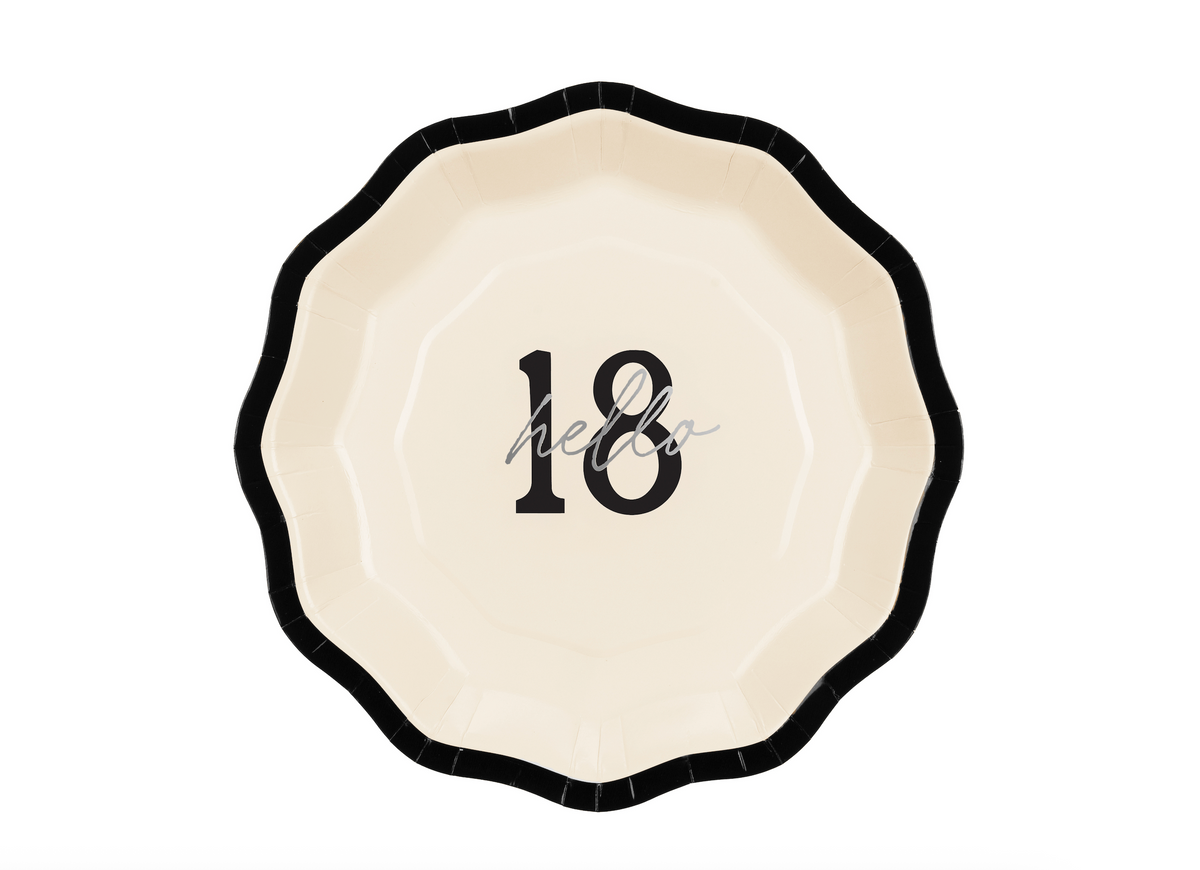 Hello 18 Birthday Plates