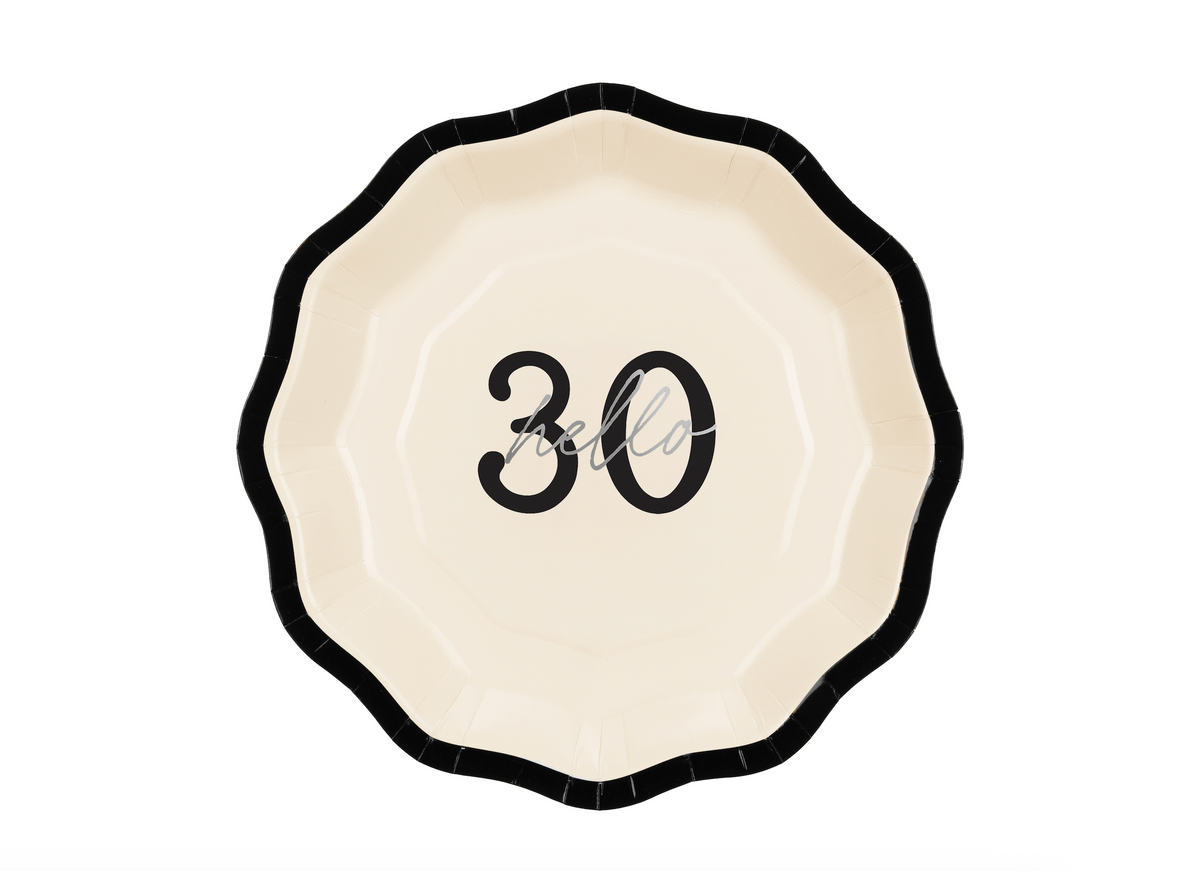 Hello 30 Birthday Party Plates