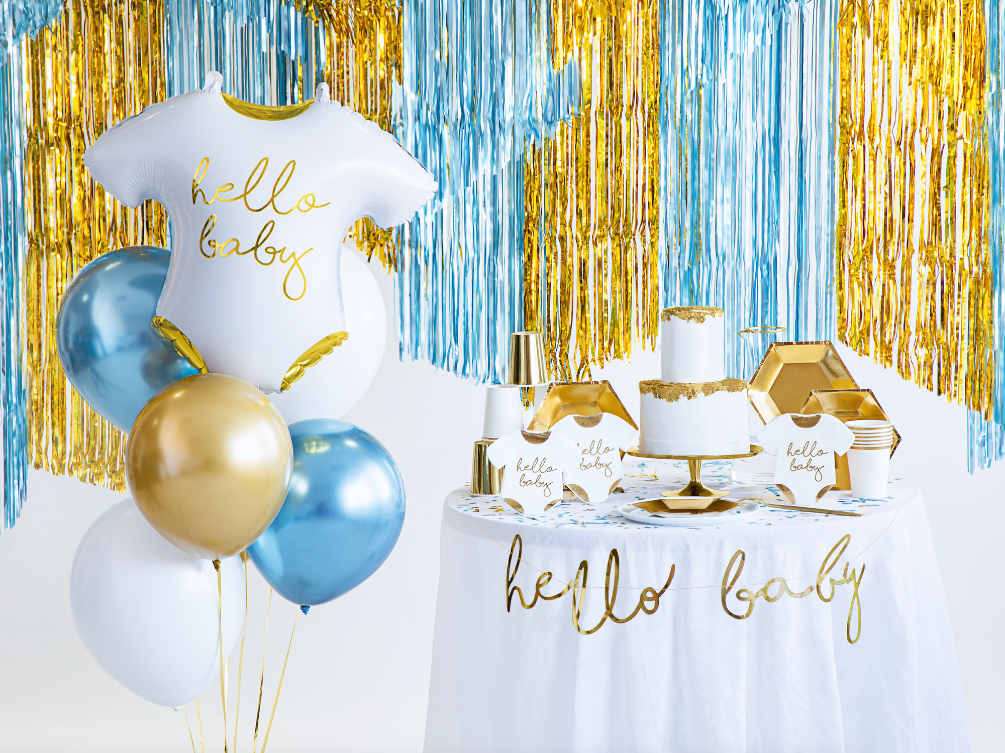 Hello Baby White Romper Napkins