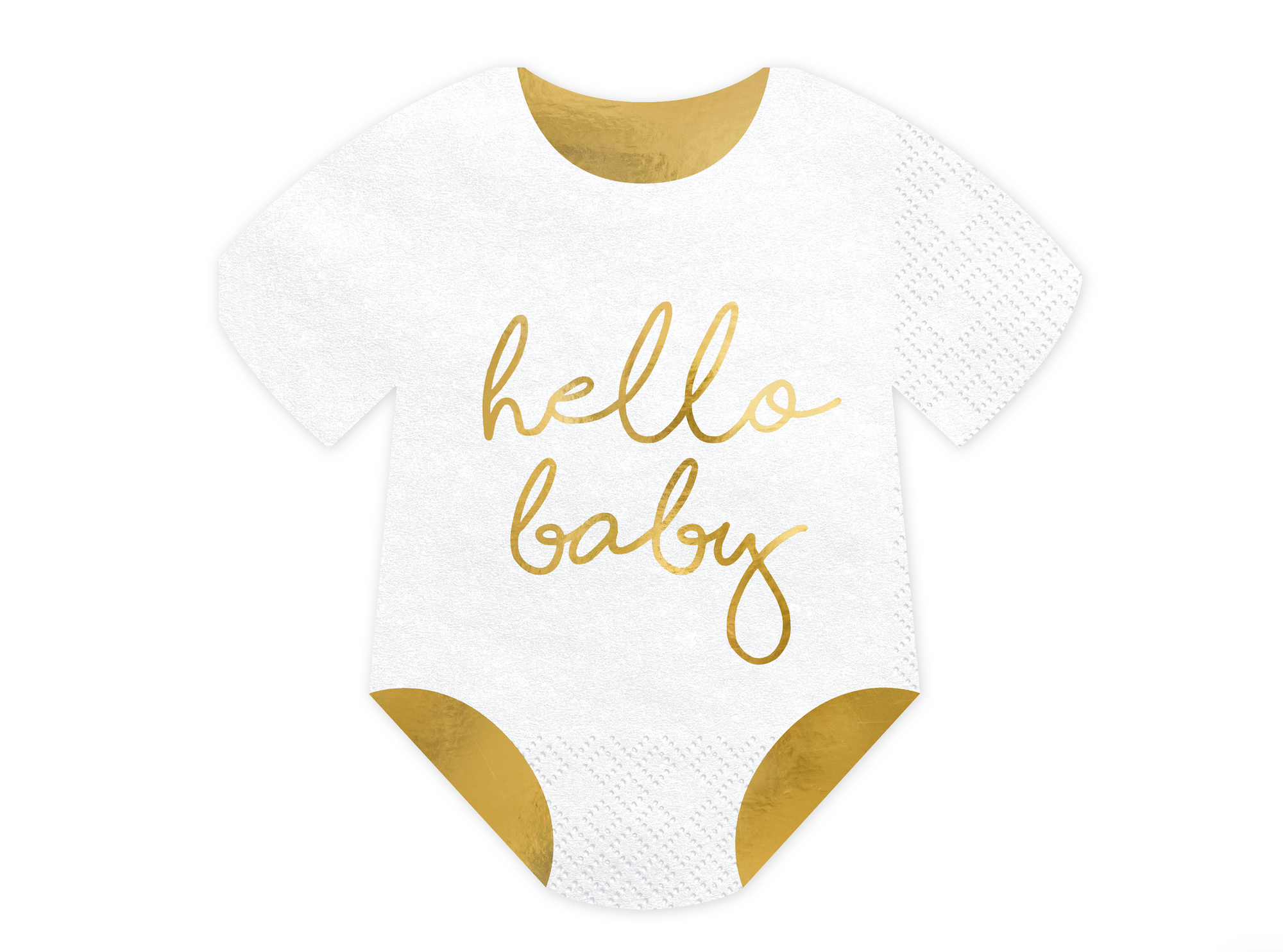 Hello Baby White Romper Napkins