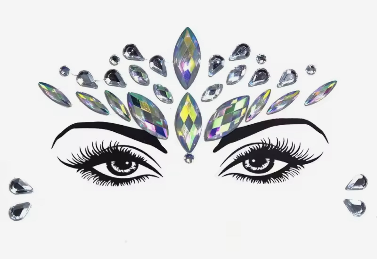 3D Bright Rhinestone Face Gems