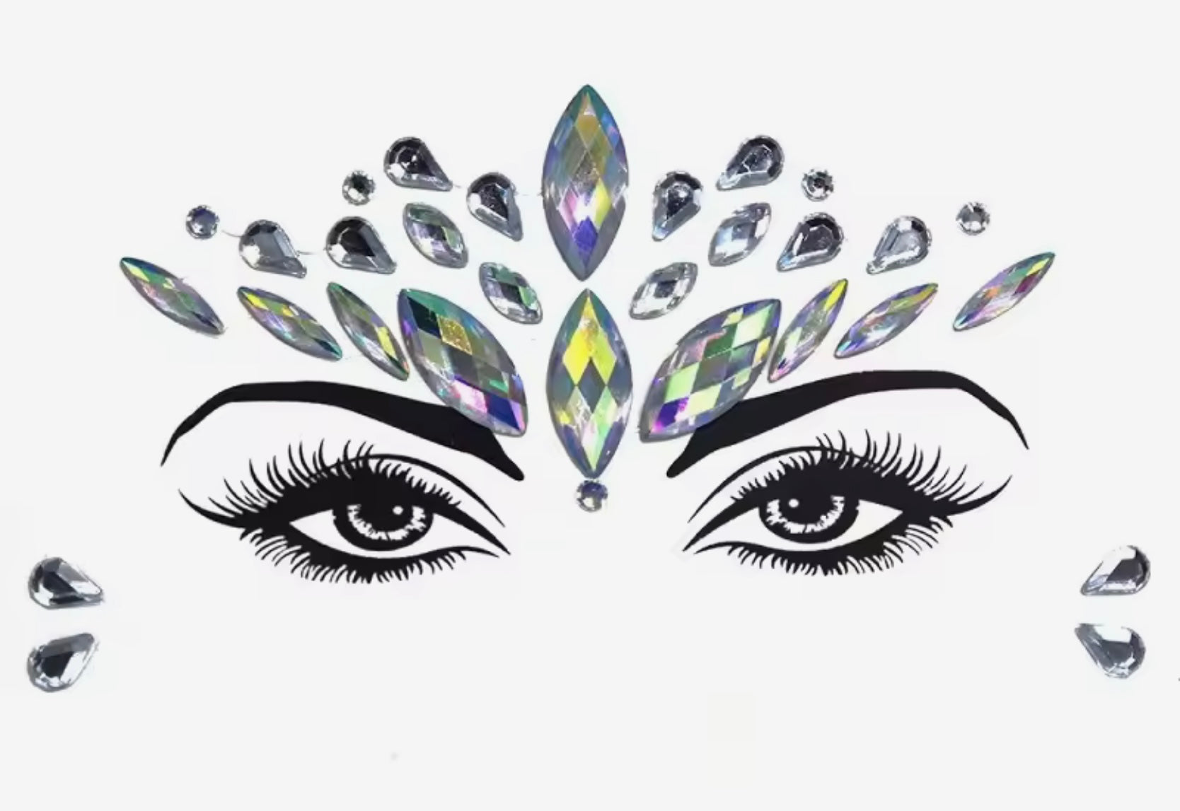 3D Bright Rhinestone Face Gems