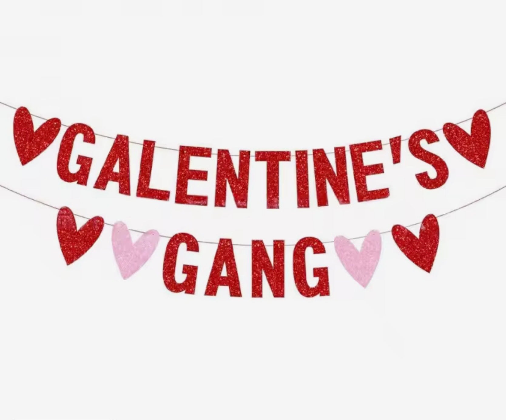 Galentine’s Gang Letter Banner with Hearts
