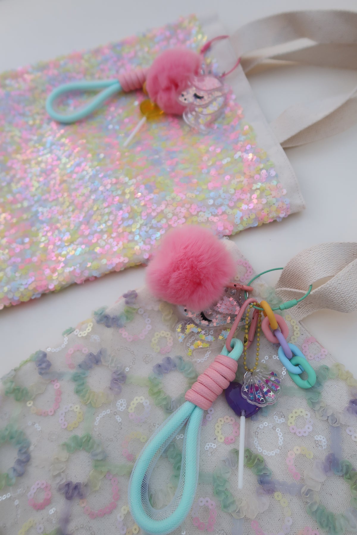 Sequined Tote Bag Set