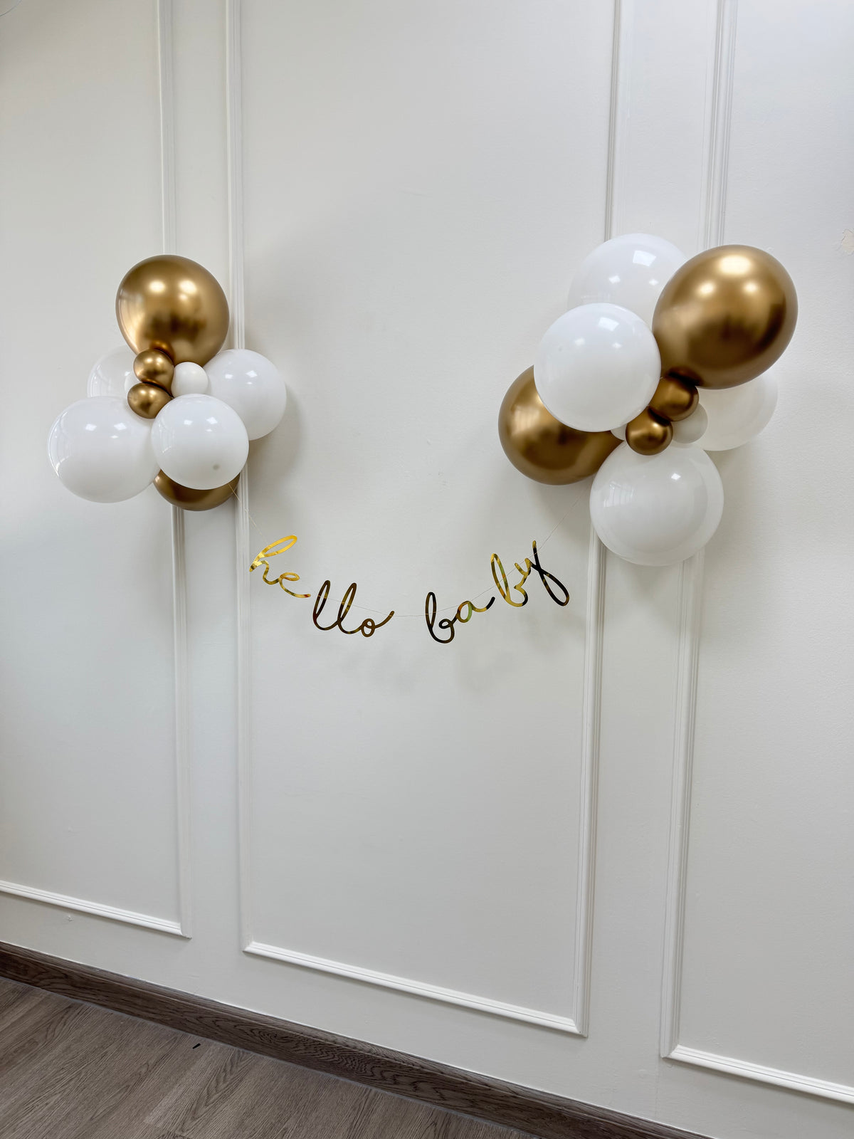 Hello Baby Banner with Balloon Bunting