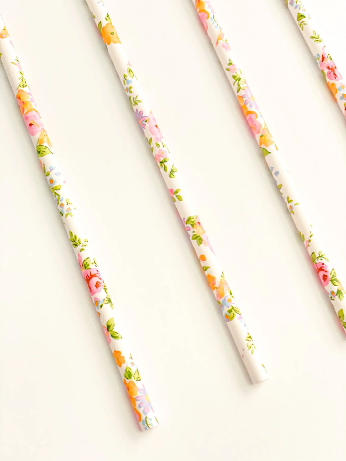 Floral Paper Straws