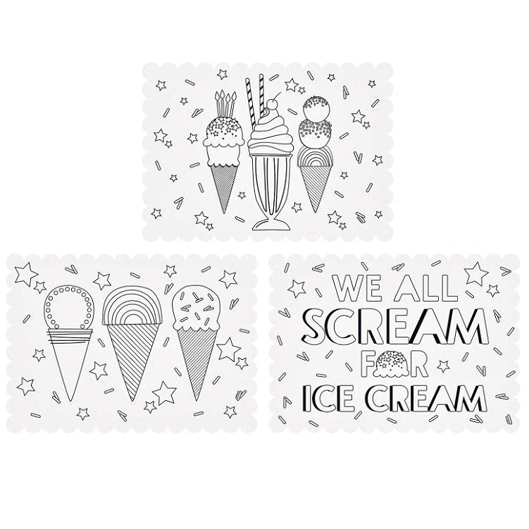 Ice Cream Coloring Placemats