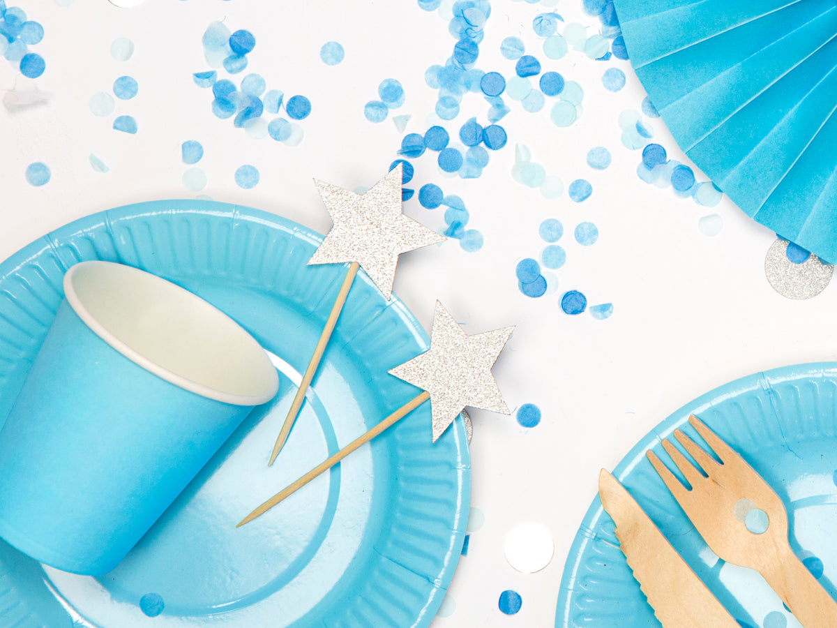 Silver Stars Cupcake Toppers