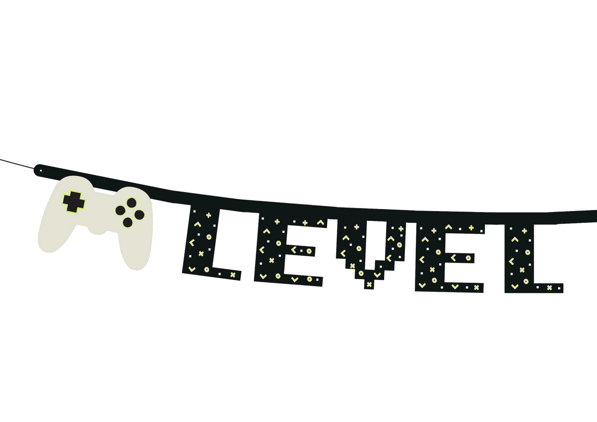 Level Up Birthday Banner
