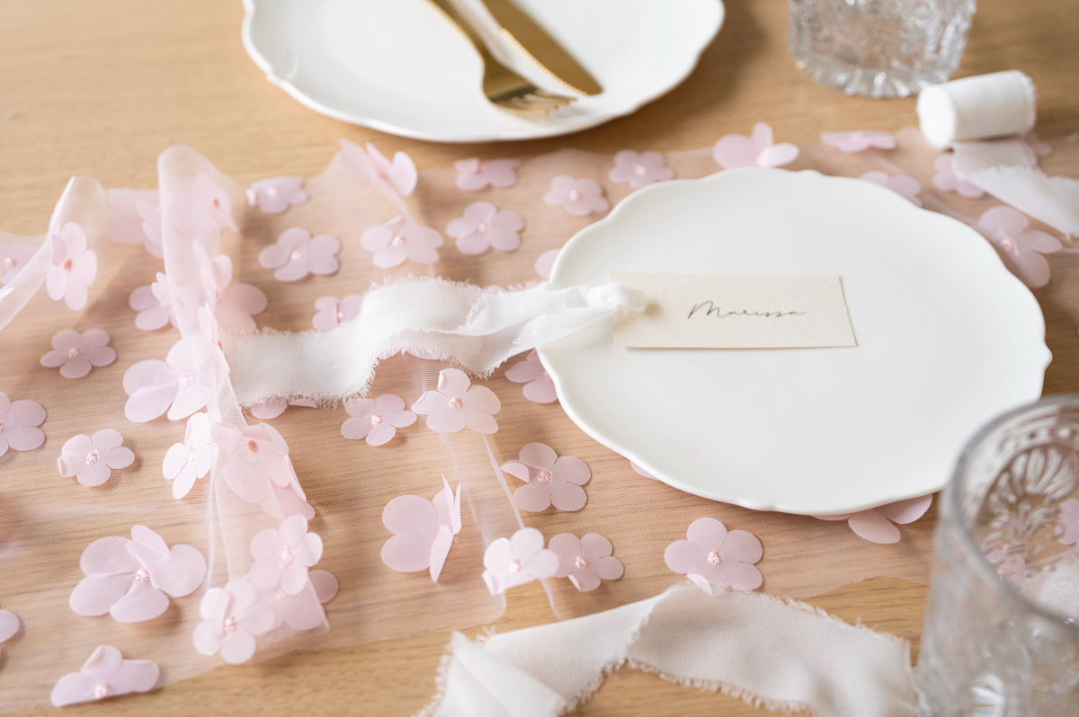 Light Pink Floral Table Runner