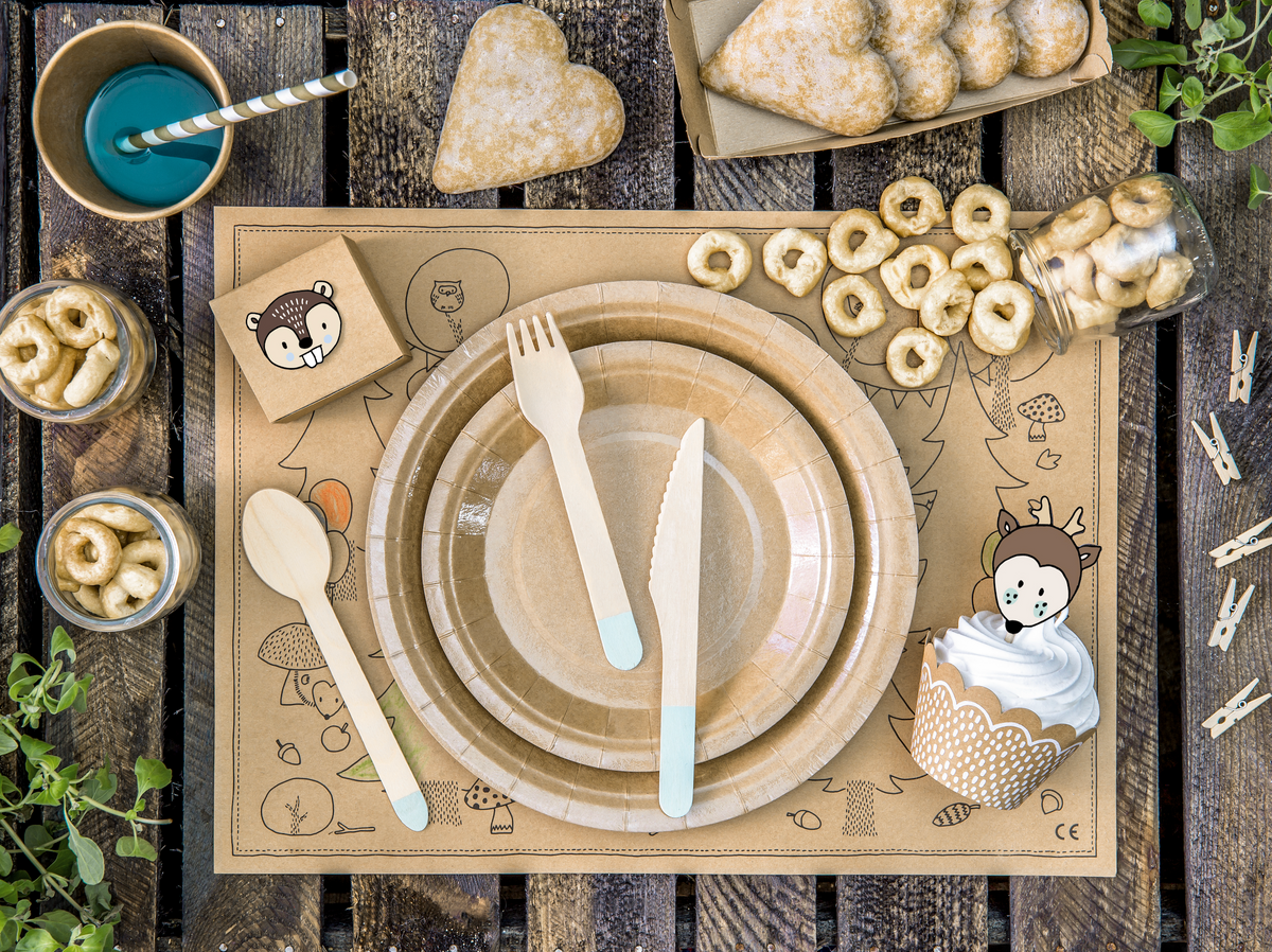 Light Blue Wooden Cutlery Set