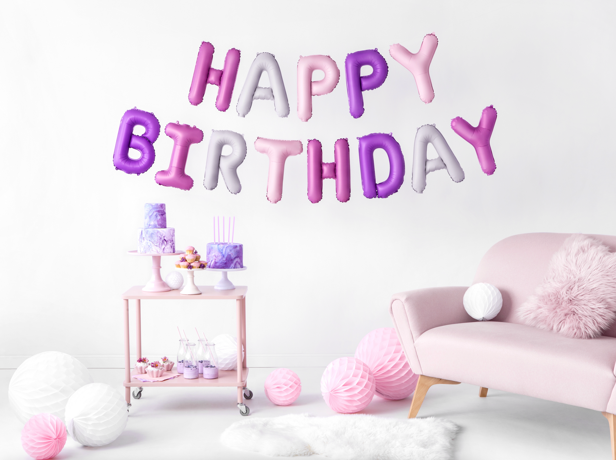 Tall Lilac Birthday Candles 