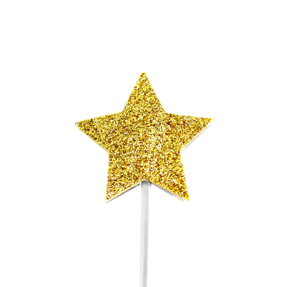 Gold Star Glitter Toppers