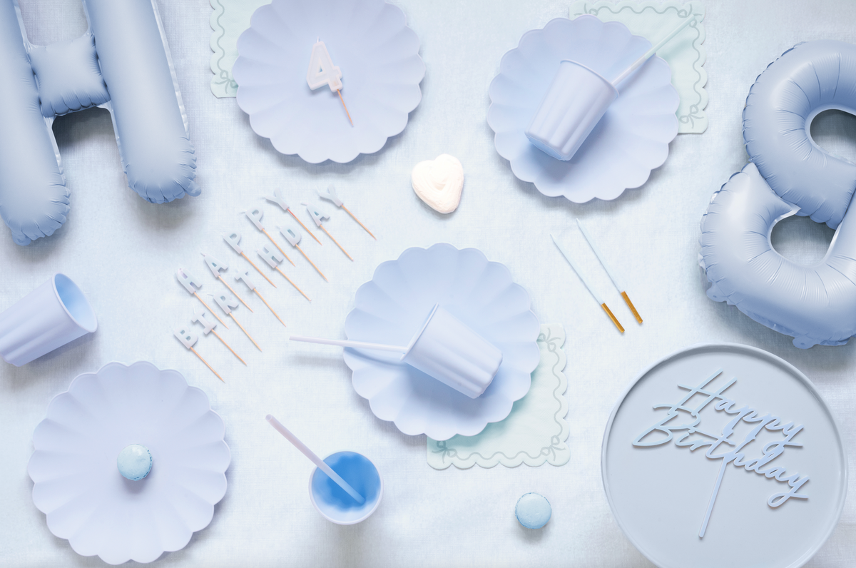 Matte Blue Happy Birthday Cake Topper