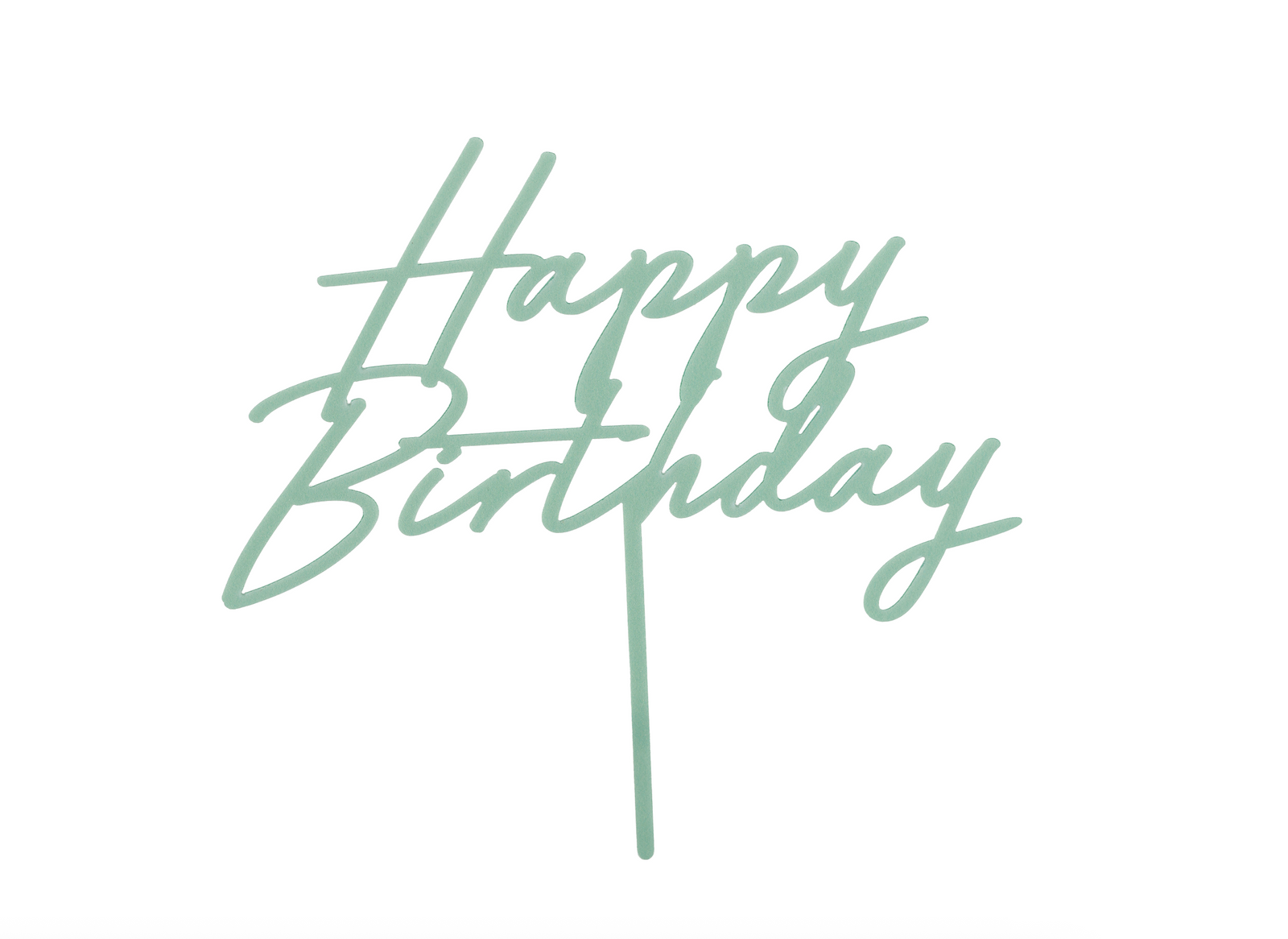 Matte Green Happy Birthday Cake Topper