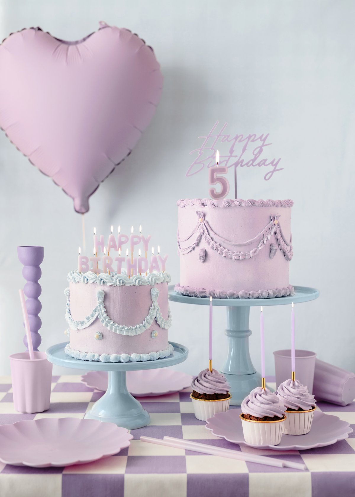 Matte Purple Happy Birthday Cake Topper