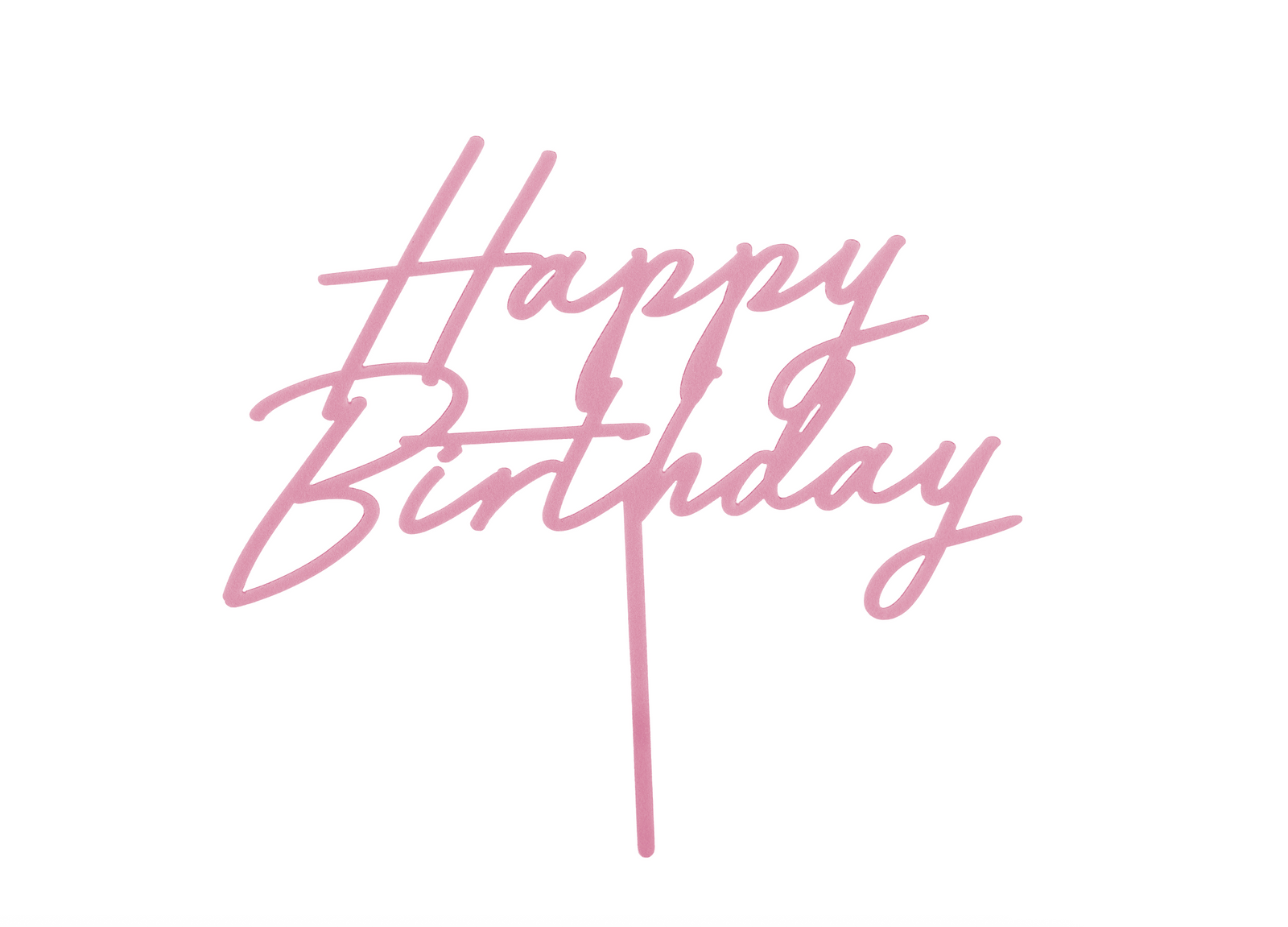 Matte Pink Happy Birthday Cake Topper