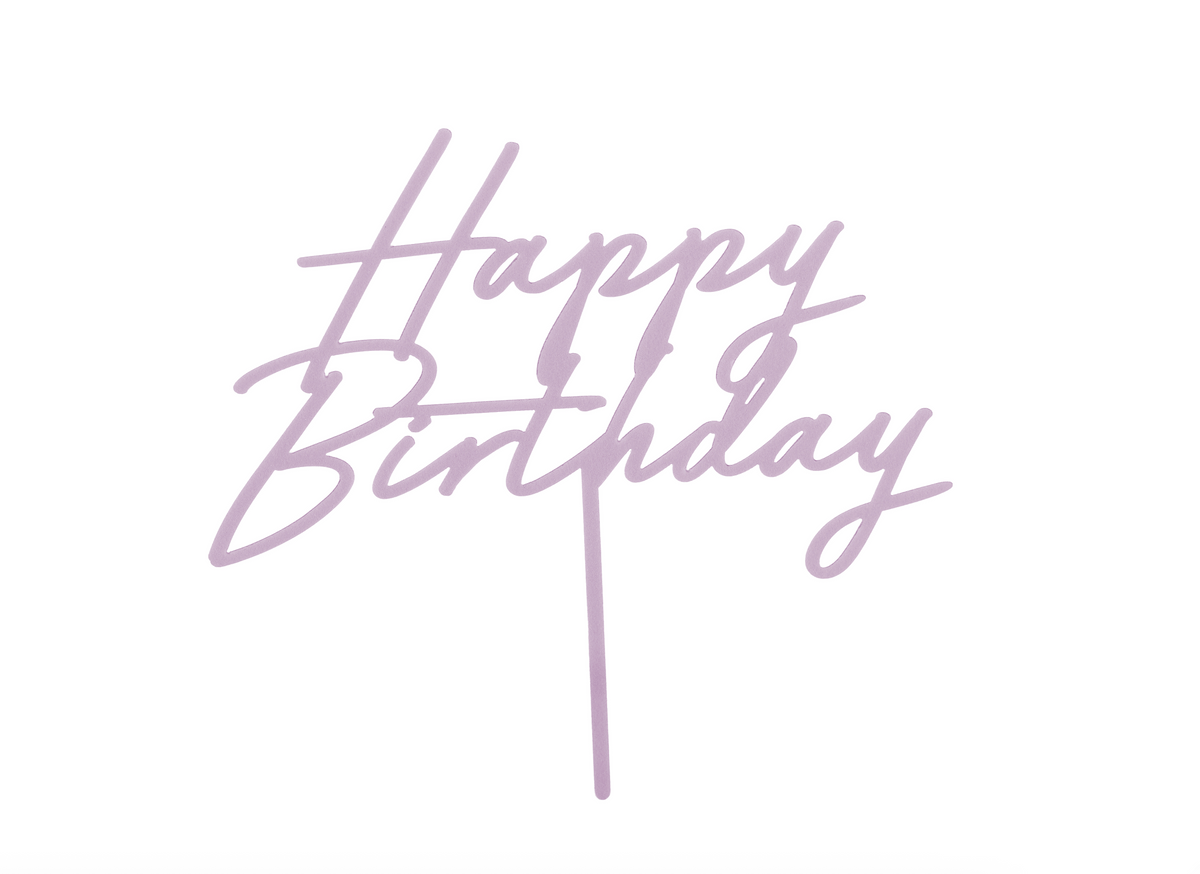 Matte Purple Happy Birthday Cake Topper