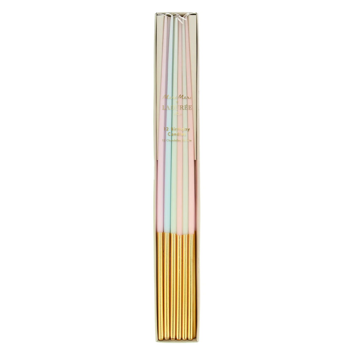 Meri Meri x Laduree Paris Gold Dipped Tall Tapered Candles
