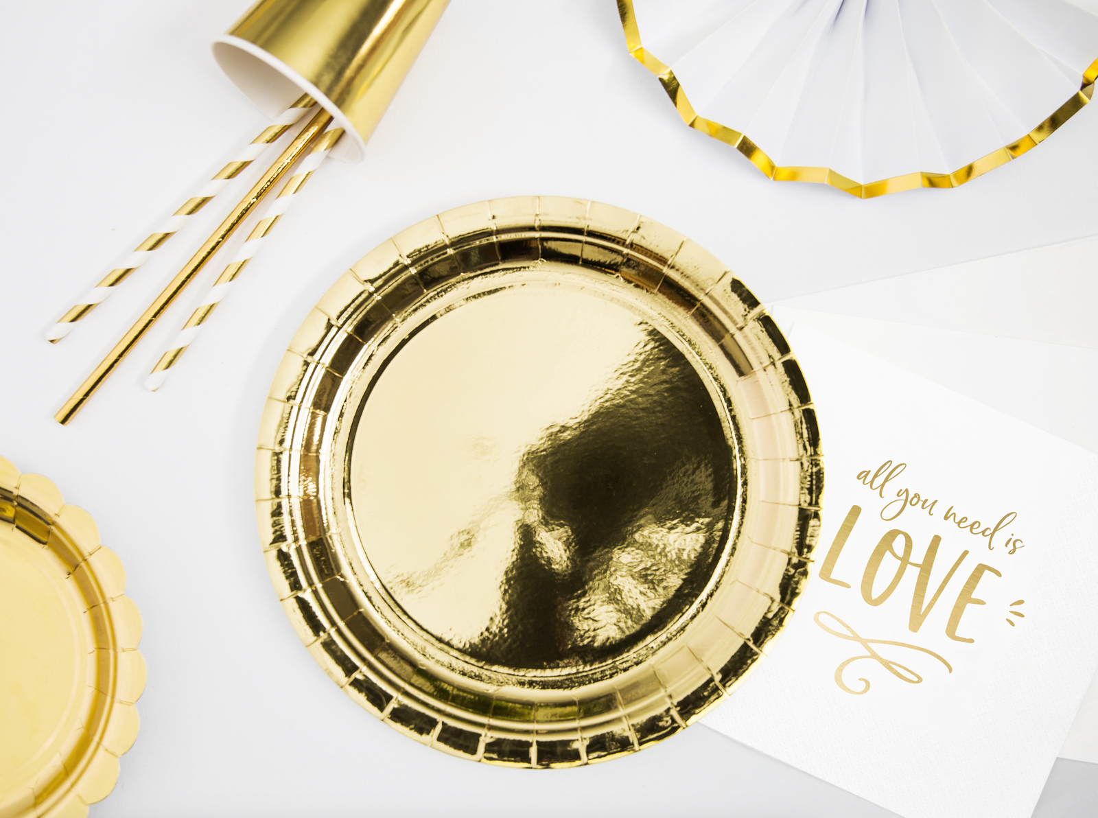Metallic Gold Round Plates