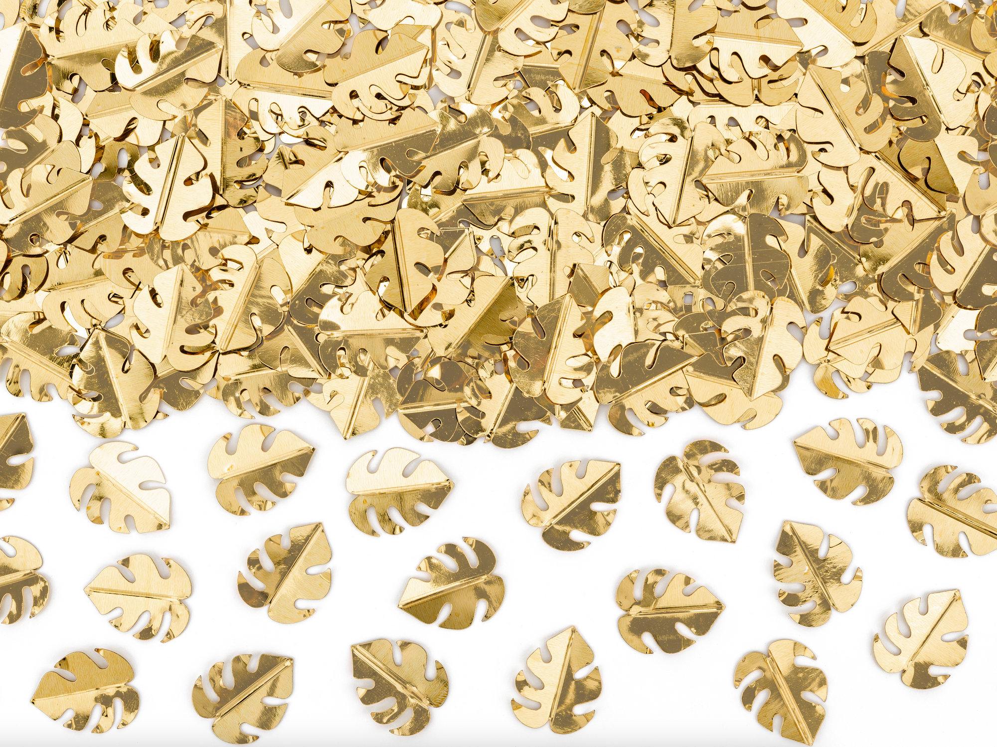 Metallic Gold Tropical Leaf Confetti