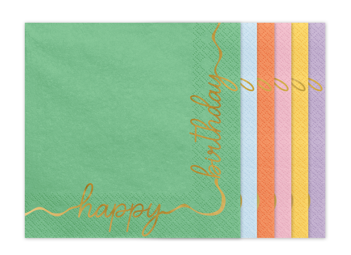 Multicolored Happy Birthday Napkins