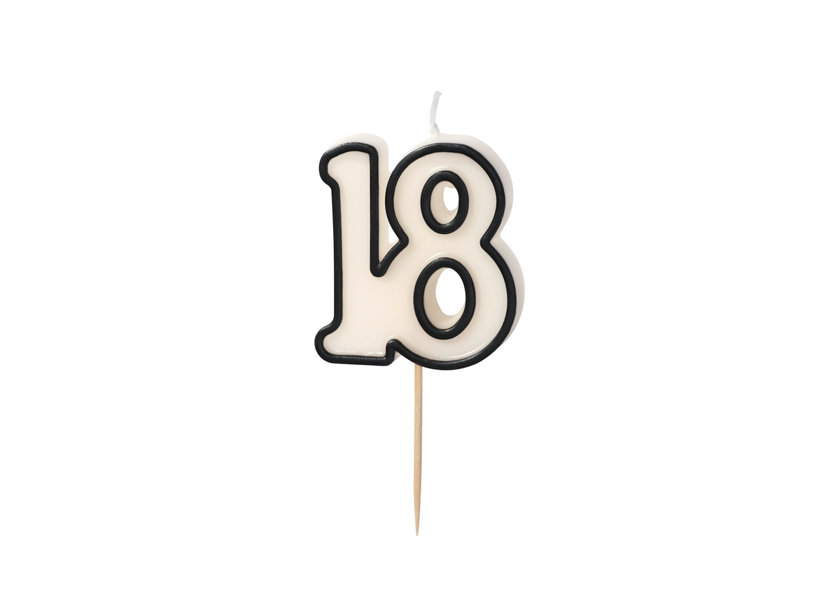 Number 18 Birthday Candle
