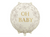 Decorative balloon with 'OH BABY' text on a white background