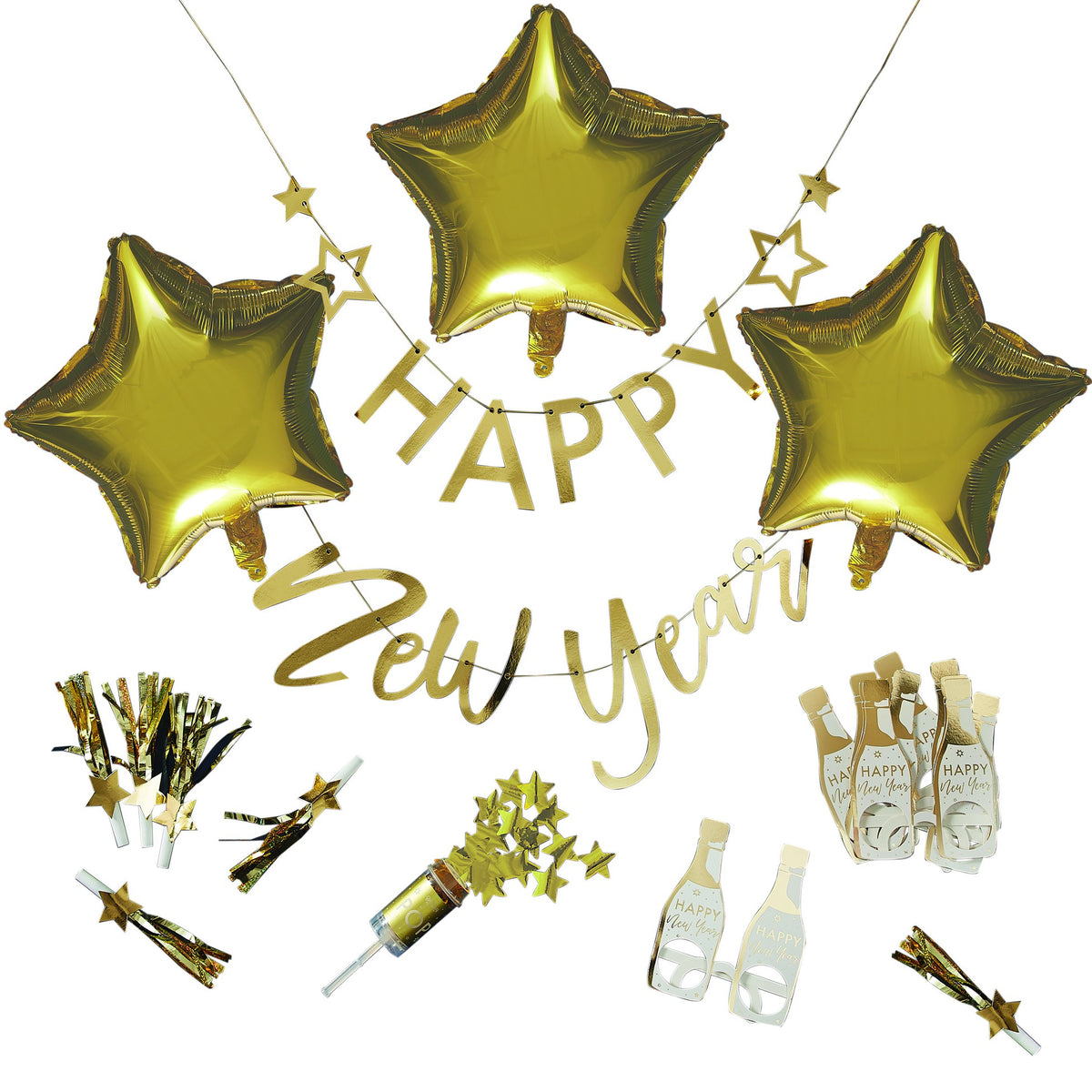 Gold New Years Eve Party In a Box