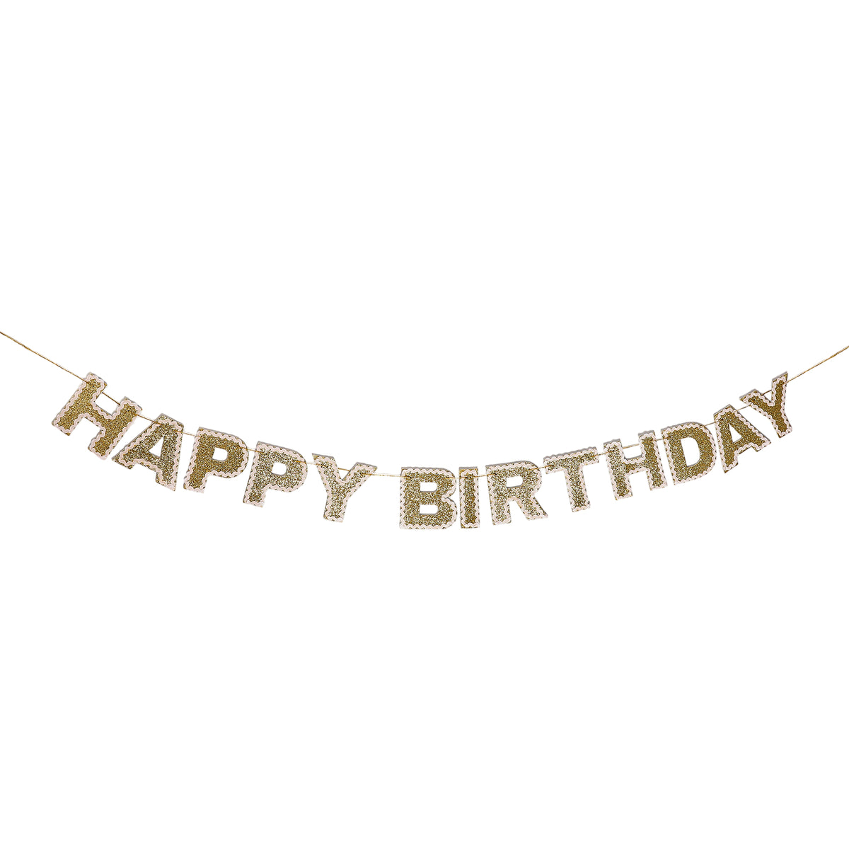 Gold Shimmer Happy Birthday Banner