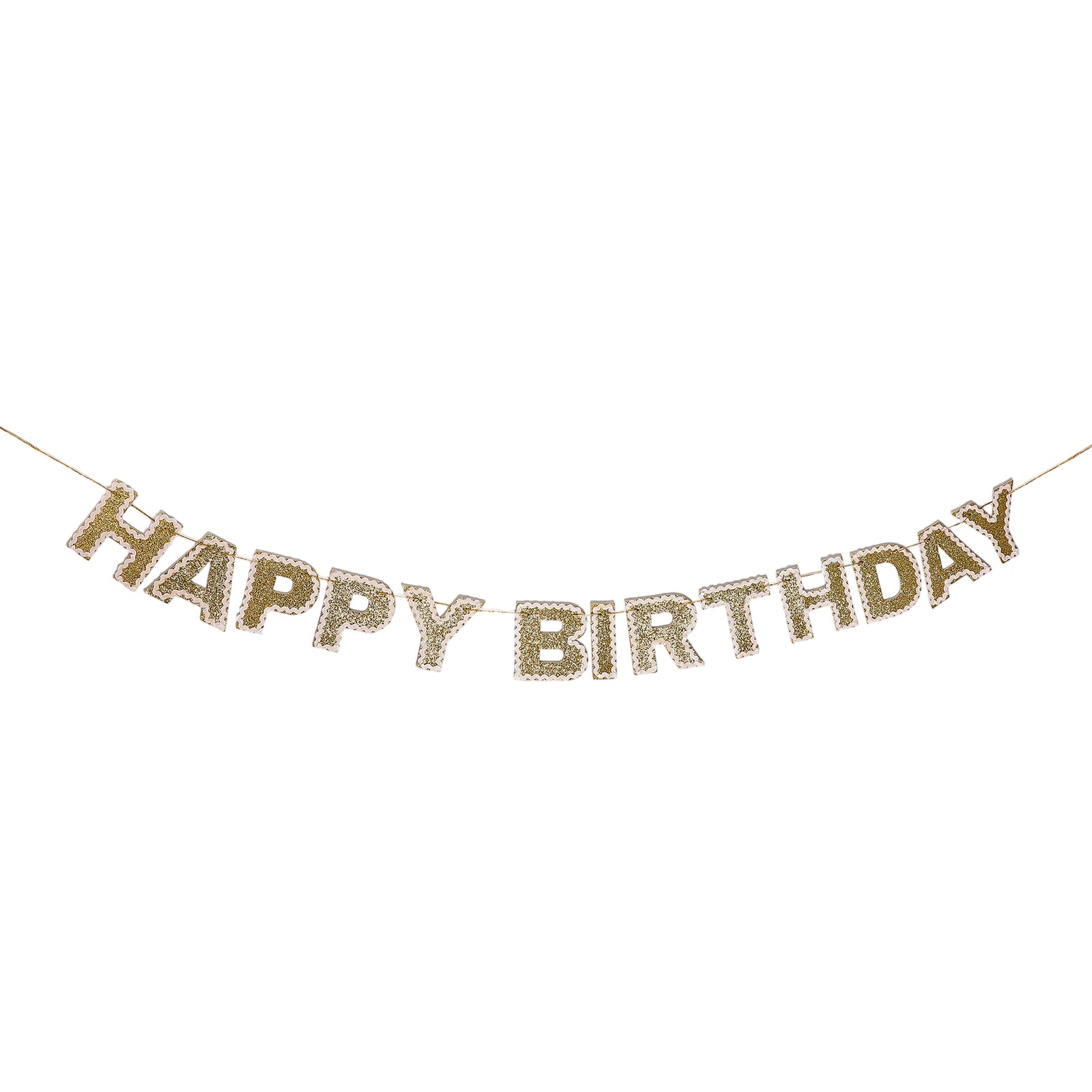 Gold Shimmer Happy Birthday Banner