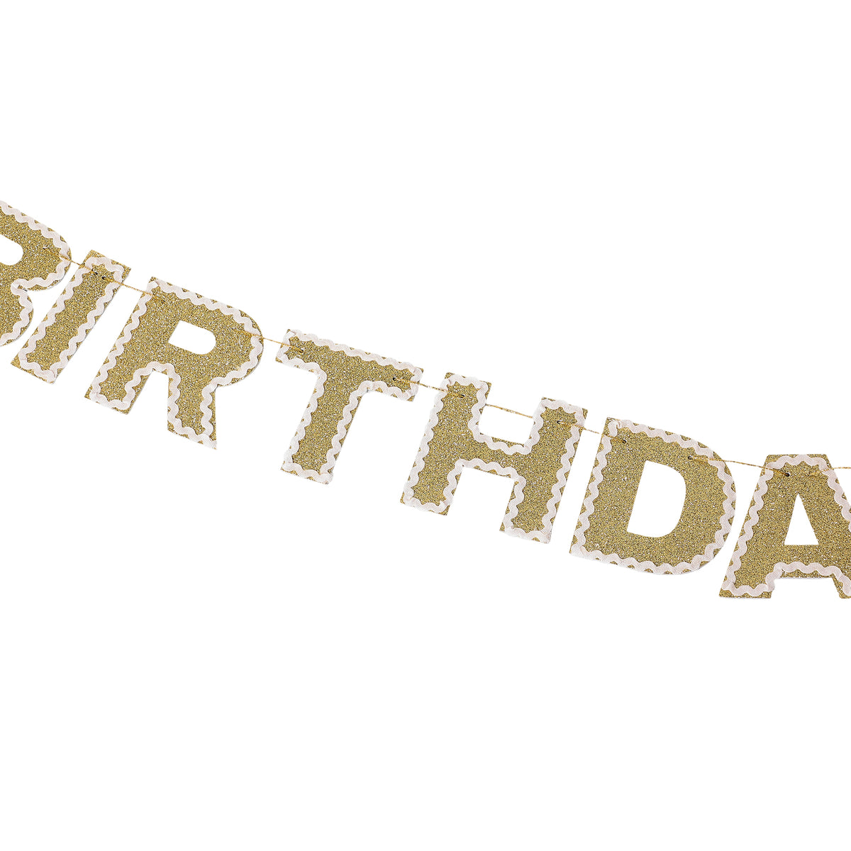 Gold Shimmer Happy Birthday Banner