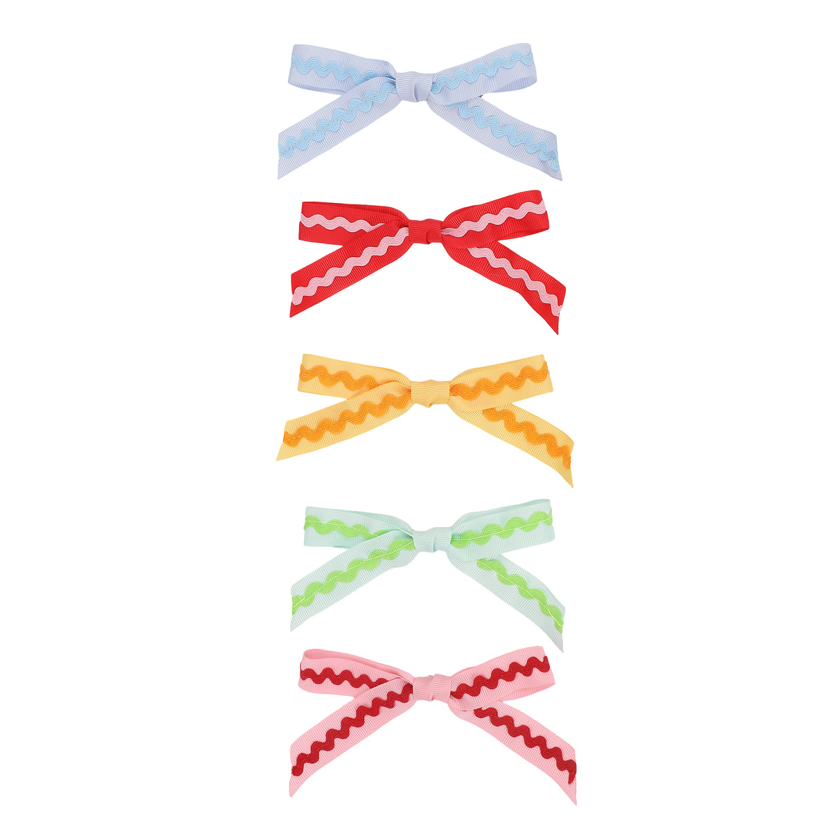 Multicolor Ric Rac Anything Clip-On Bow Set