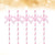 Pink Bow Striped Straws 