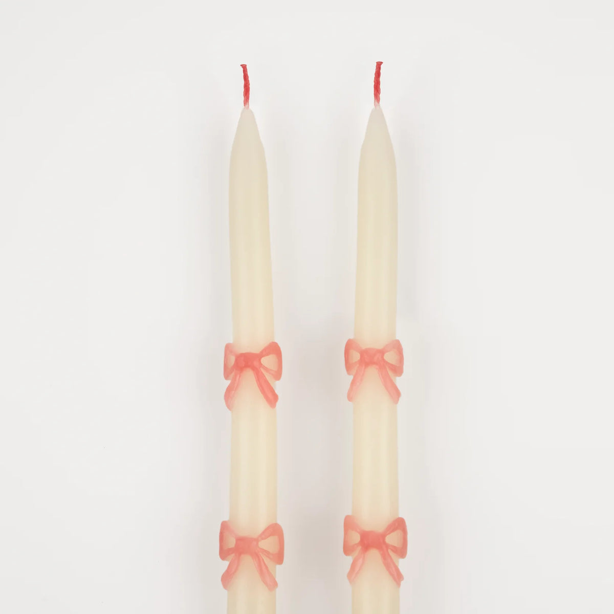 Pink Bow Taper Candles