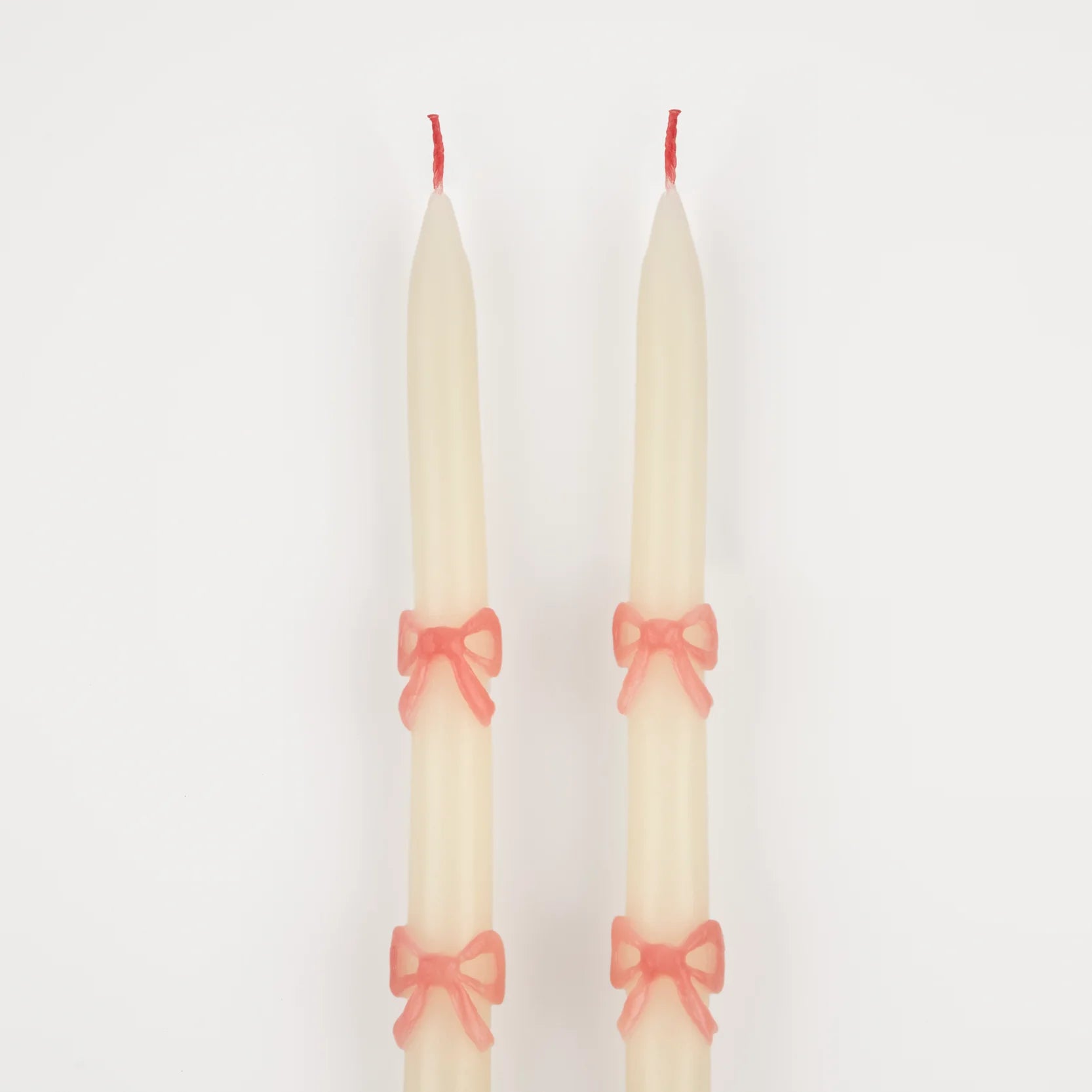 Pink Bow Taper Candles