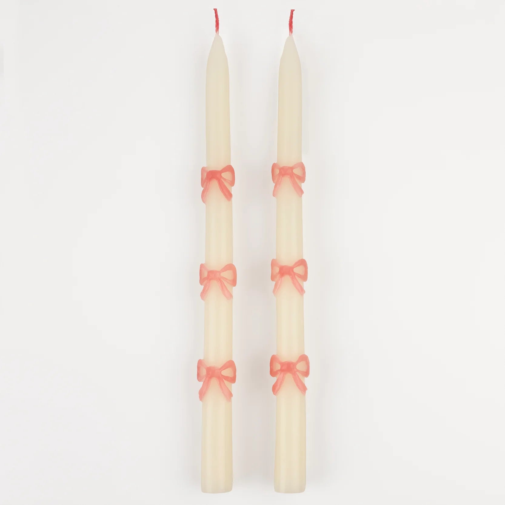 Pink Bow Taper Candles