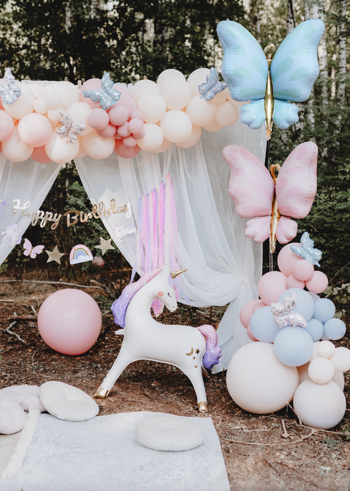 Pink Butterfly Foil Balloon 