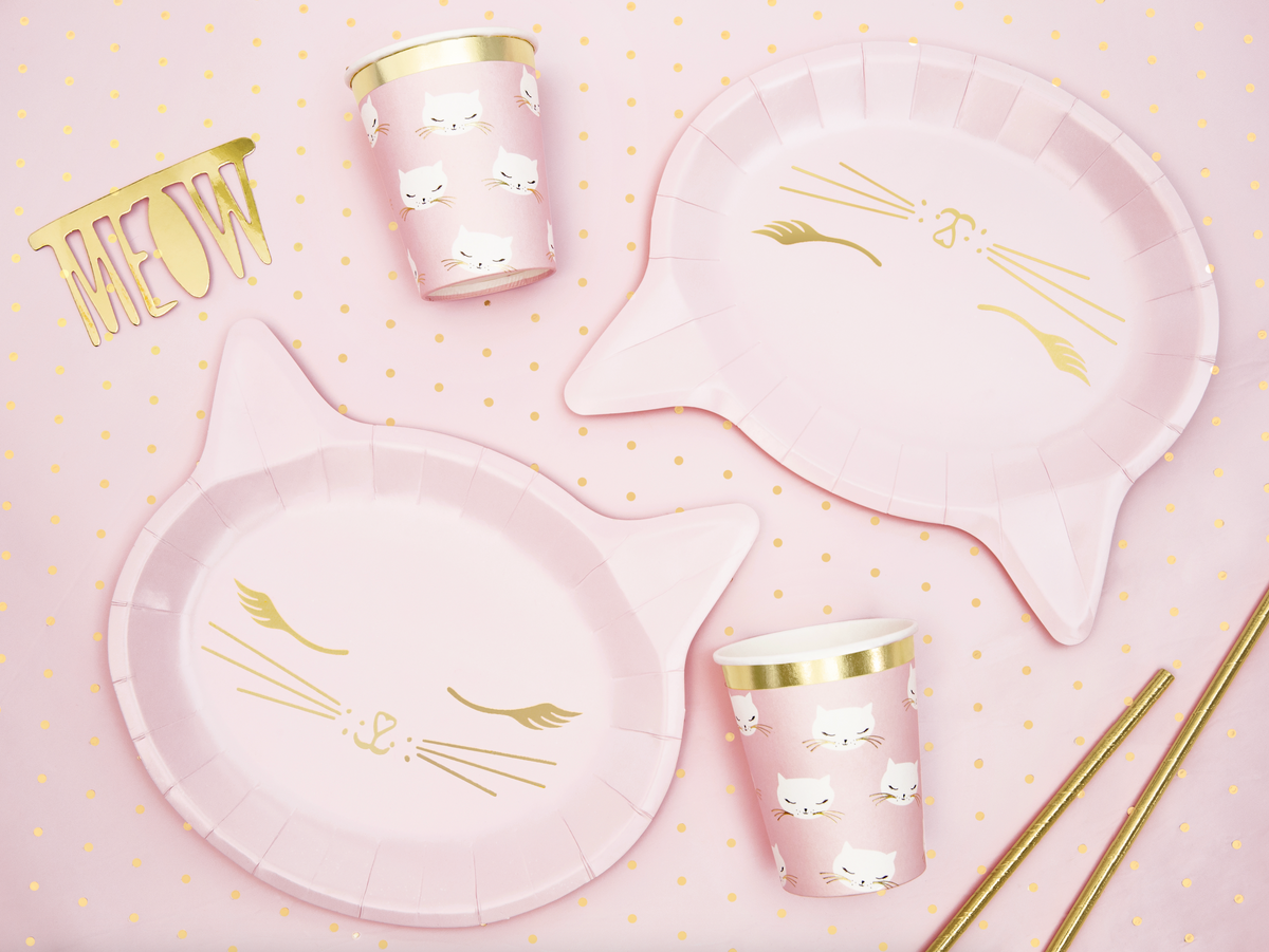 Pink Kitty Cat Lunch Plates