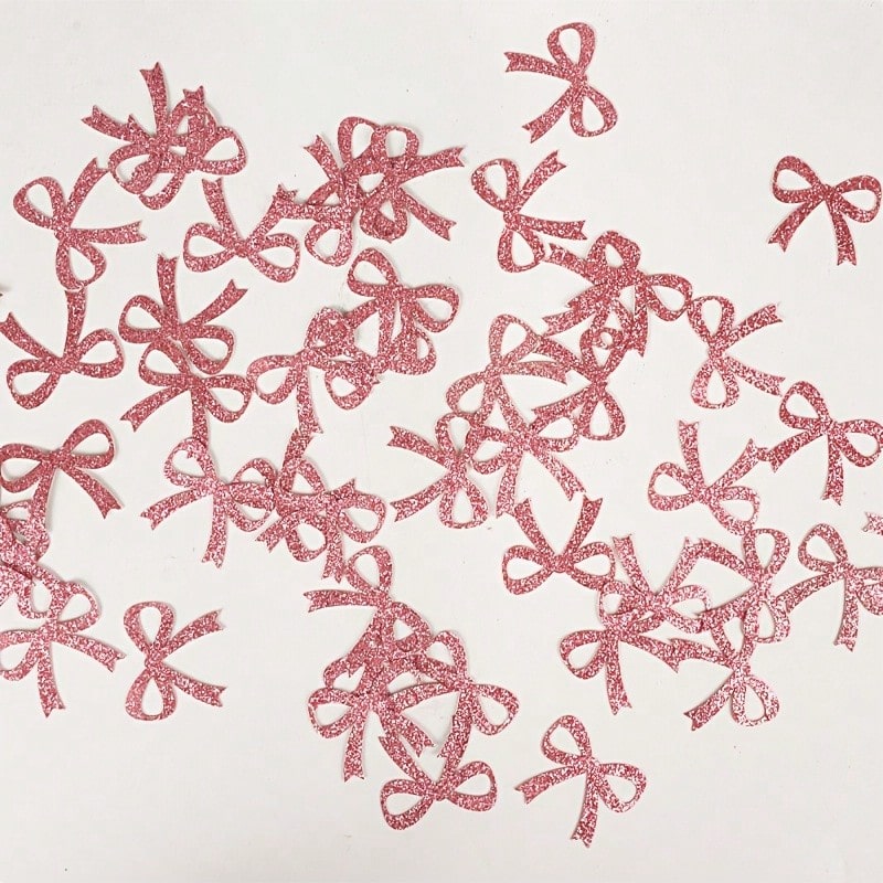 Pink Rose Gold Bow Confetti