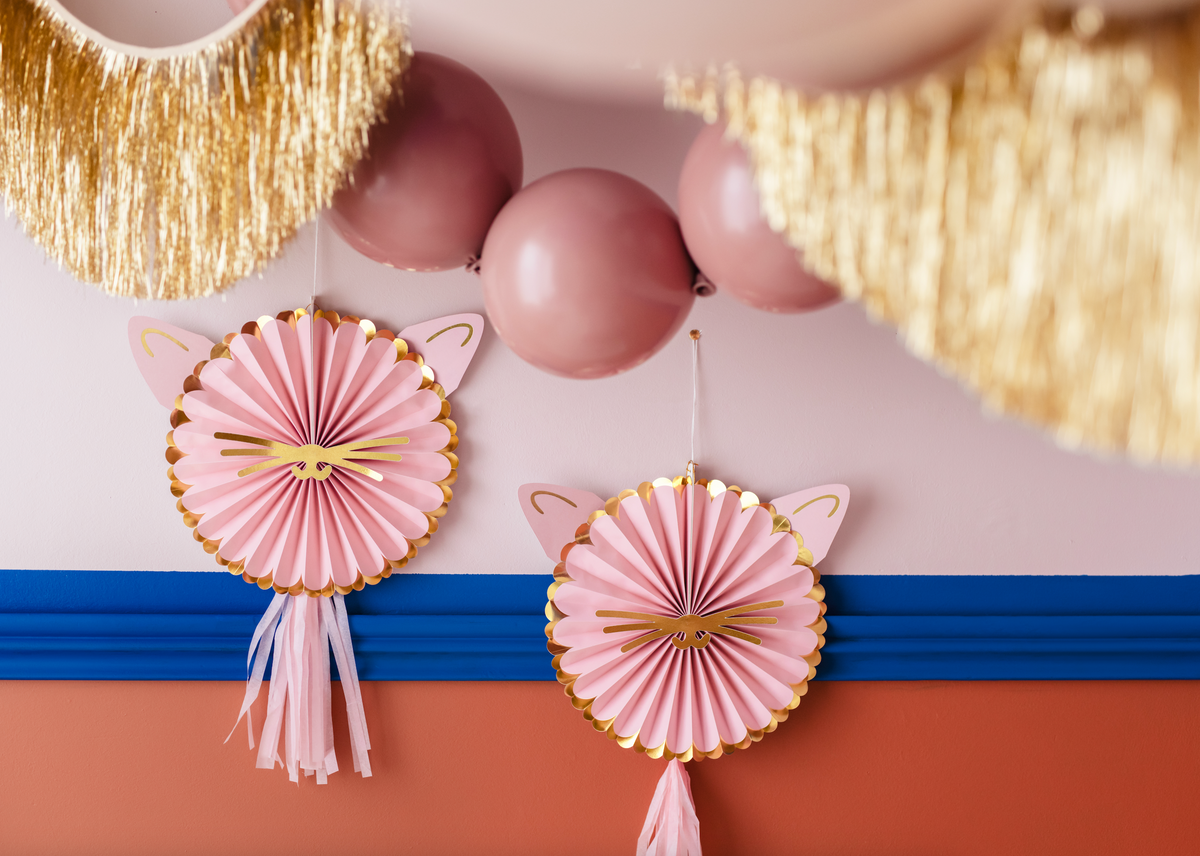 Pink Kitty Cat Fan Decorations