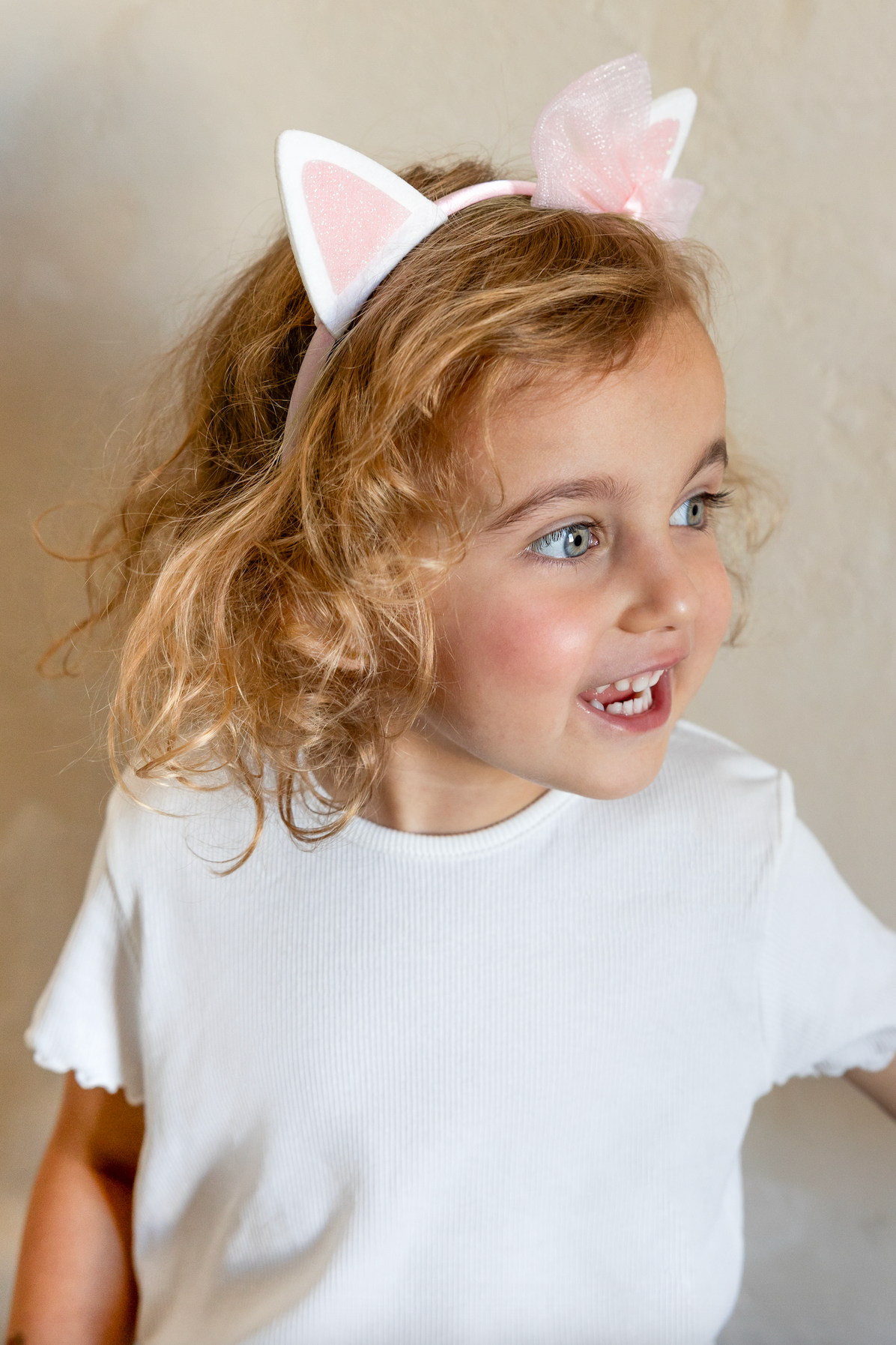 Pink Kitty Headband with Bow