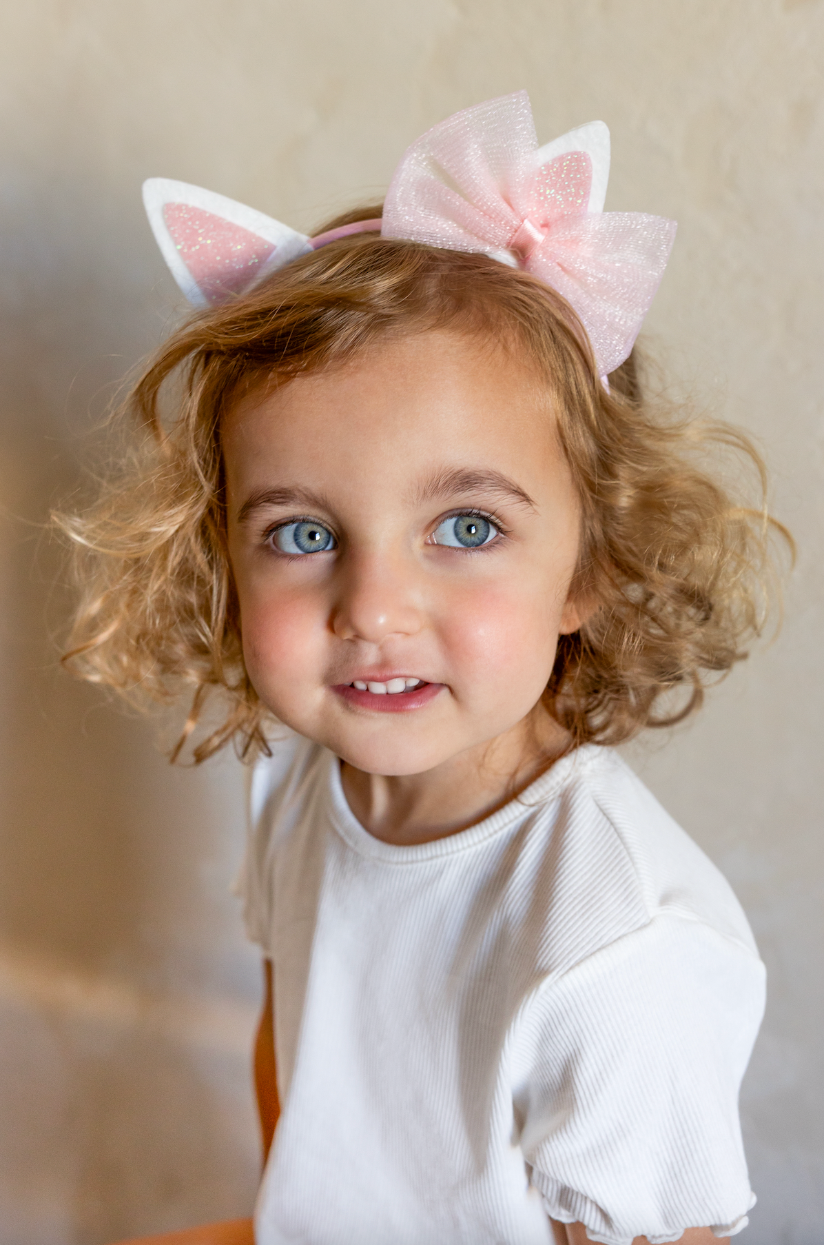 Pink Kitty Headband with Bow
