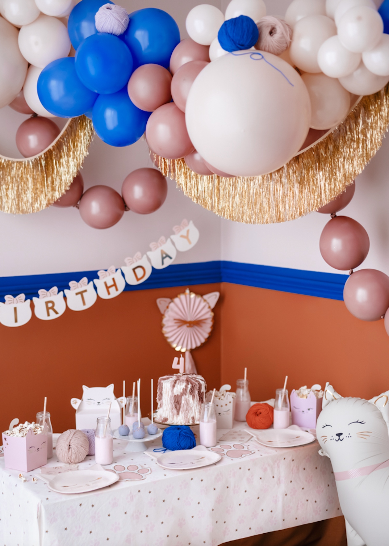 Pink Paws Paper Tablecloth
