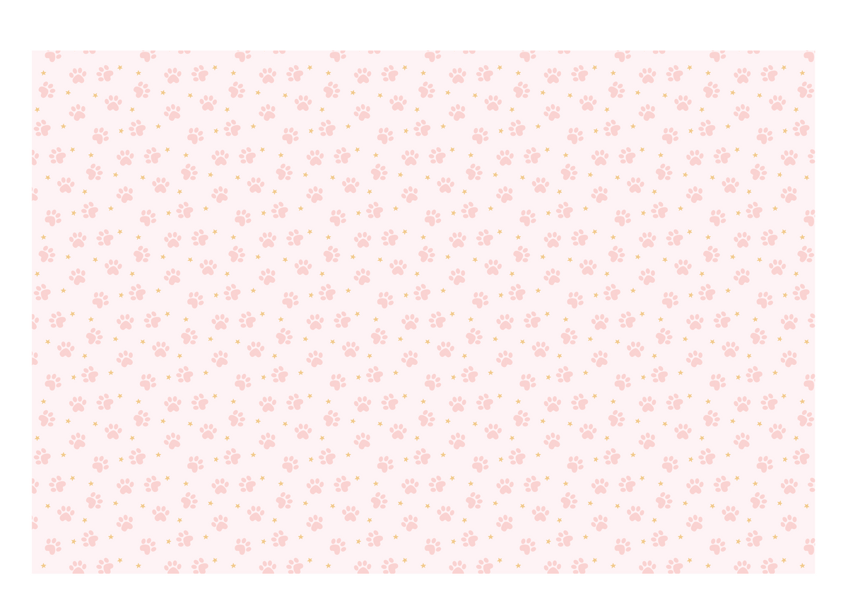 Pink Paws Paper Tablecloth