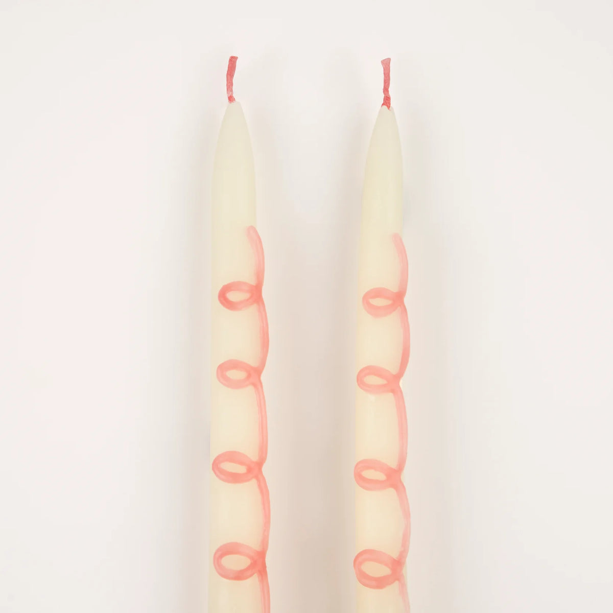 Pink Swirl Taper Candles
