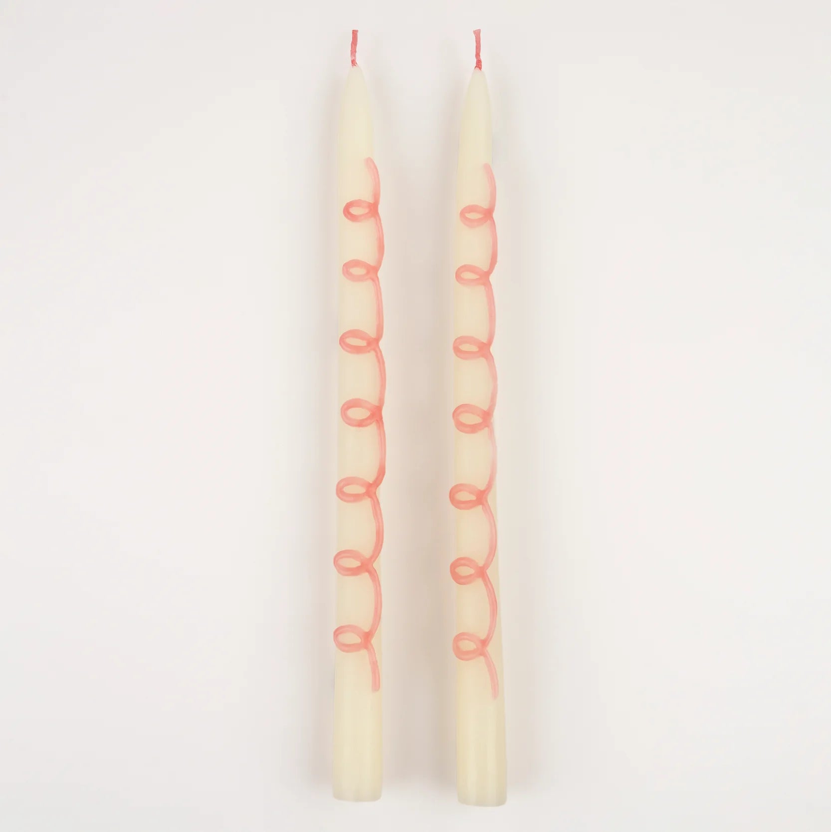 Pink Swirl Taper Candles