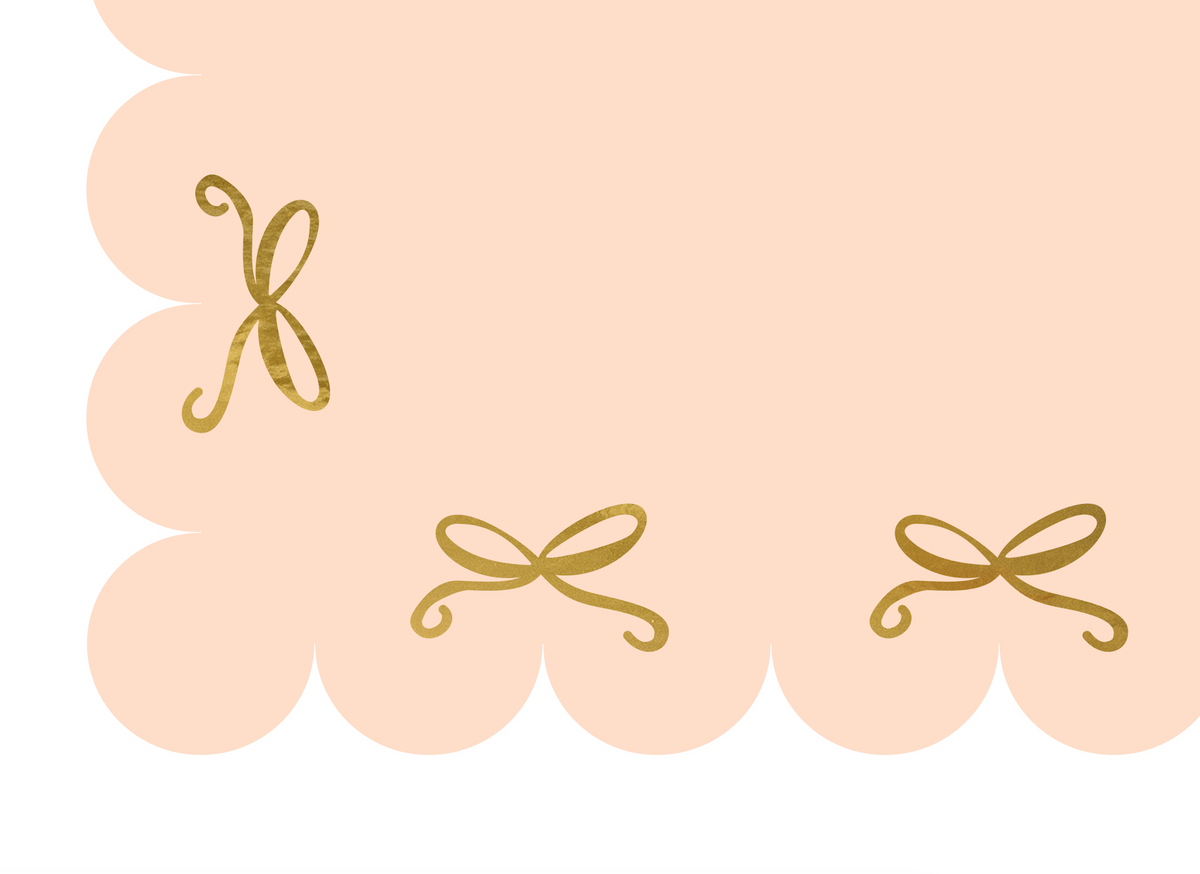 Pink Tablecloth with Gold Bow Print