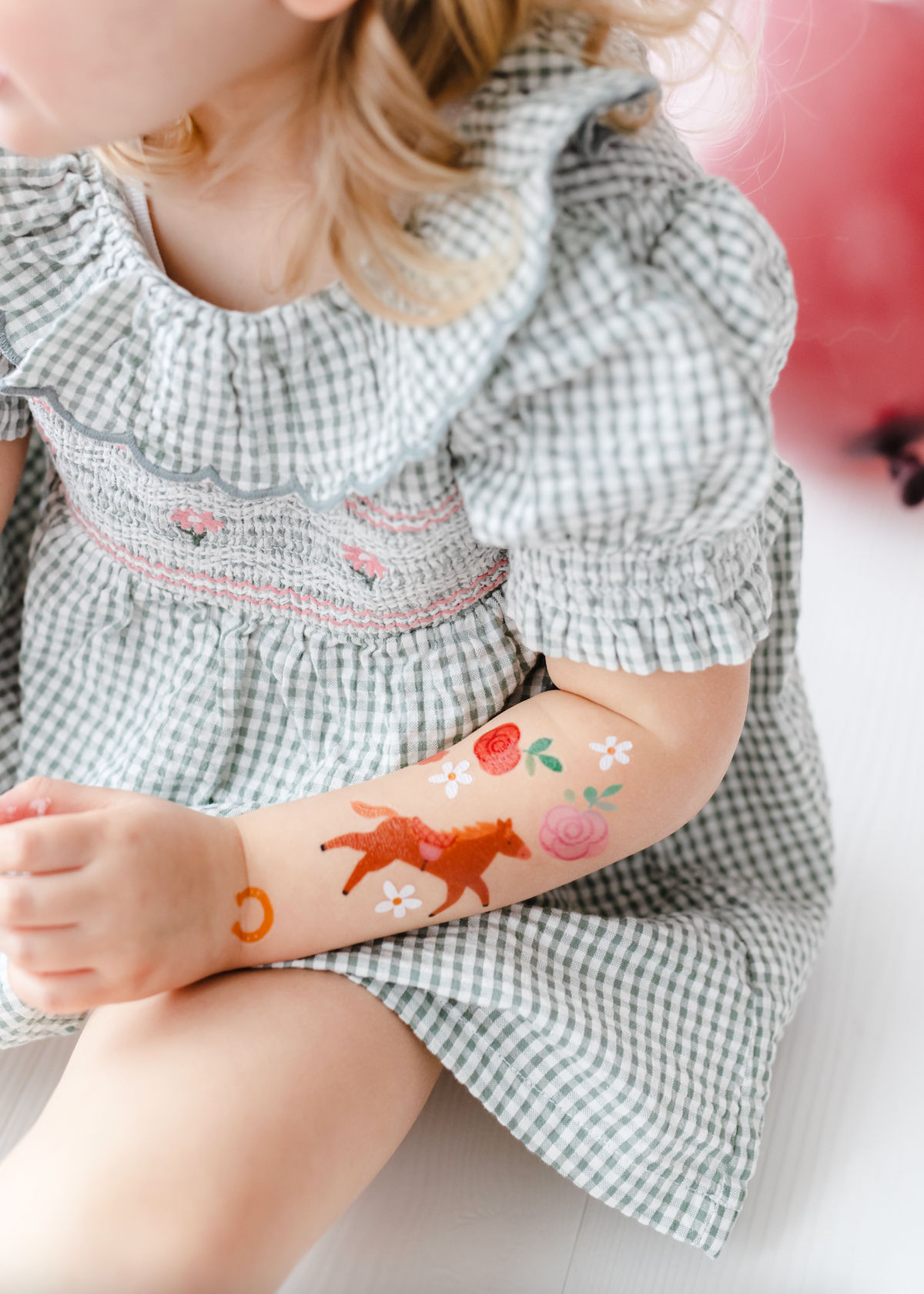 Floral Pony Temporary Tattoos